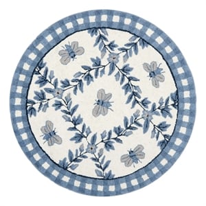 Safavieh Chelsea 4'-0&quot x 4'-0&quot Wool Hand Hooked Rug in Ivory / Blue