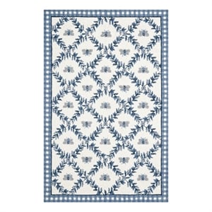 Safavieh Chelsea 5'-3&quot x 8'-3&quot Wool Hand Hooked Rug in Ivory / Blue