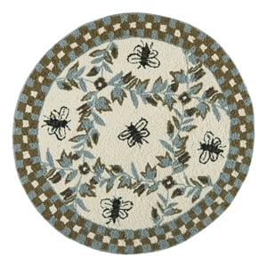Safavieh Chelsea 3'-0&quot x 3'-0&quot Wool Hand Hooked Rug in Ivory / Light Blue