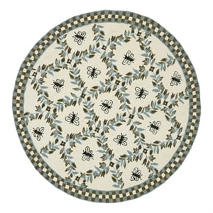 Safavieh Chelsea 5'-6&quot x 5'-6&quot Wool Hand Hooked Rug in Ivory / Light Blue