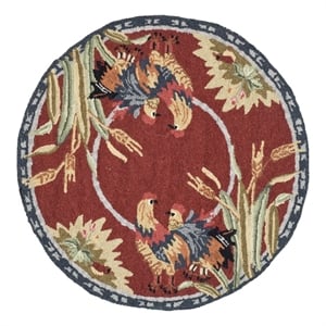 Safavieh Chelsea 4'-0&quot x 4'-0&quot Wool Hand Hooked Rug in Burgundy