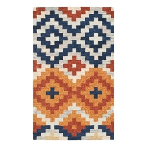 Safavieh Chelsea 1'-8&quot x 2'-6&quot Wool Hand Hooked Rug in Orange / Multi-Color