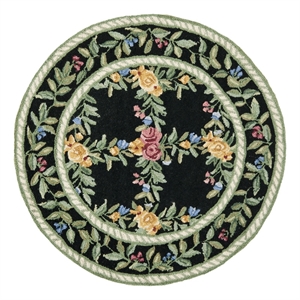 Safavieh Chelsea 3'-0&quot x 3'-0&quot Wool Hand Hooked Rug in Black