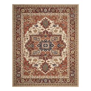 Safavieh Chelsea 9'-0&quot x 12'-0&quot Wool Hand Hooked Rug in Red / Ivory