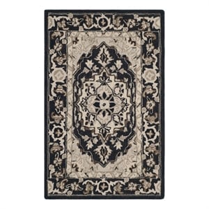 Safavieh Chelsea 2'-6&quot x 4'-0&quot Wool Hand Hooked Rug in Black / Natural