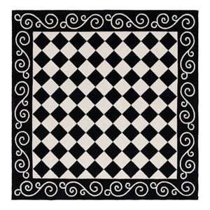 Safavieh Chelsea 8'-0&quot x 8'-0&quot Wool Hand Hooked Rug in Black / Ivory