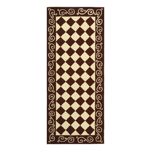 Safavieh Chelsea 2'-6&quot x 10'-0&quot Wool Hand Hooked Rug in Brown / Ivory
