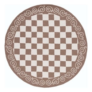 Safavieh Chelsea 3'-0&quot x 3'-0&quot Wool Hand Hooked Rug in Brown / Ivory
