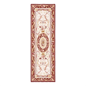 Safavieh Chelsea 2'-6&quot x 8'-0&quot Wool Hand Hooked Rug in Ivory / Burgundy