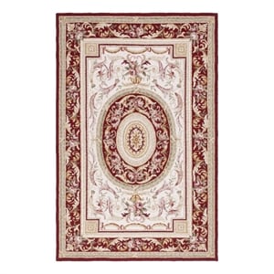 Safavieh Chelsea 8'-0&quot x 10'-0&quot Wool Hand Hooked Rug in Ivory / Burgundy