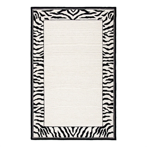 Safavieh Chelsea 3'-9&quot x 5'-9&quot Wool Hand Hooked Rug in White / Black