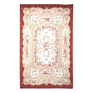 Safavieh Chelsea 4'-0&quot x 4'-0&quot Wool Hand Hooked Rug in Ivory / Burgundy