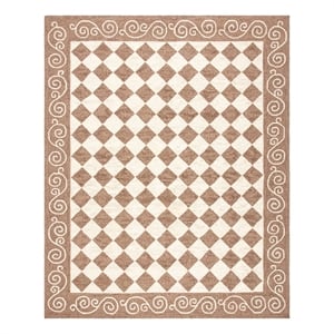 Safavieh Chelsea 9'-0&quot x 12'-0&quot Wool Hand Hooked Rug in Brown / Ivory
