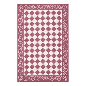 Safavieh Chelsea 8'-0&quot x 10'-0&quot Wool Hand Hooked Rug in Burgundy / Ivory
