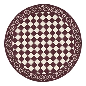 Safavieh Chelsea 8'-0&quot x 8'-0&quot Wool Hand Hooked Rug in Burgundy / Ivory