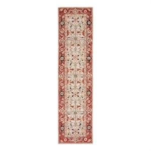 Safavieh Chelsea 2'-6&quot x 10'-0&quot Wool Hand Hooked Rug in Ivory / Red