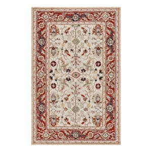 Safavieh Chelsea 5'-3&quot x 8'-3&quot Wool Hand Hooked Rug in Ivory / Red