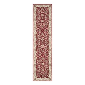 Safavieh Chelsea 2'-6&quot x 10'-0&quot Wool Hand Hooked Rug in Burgundy / Ivory