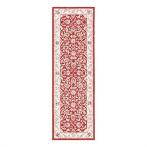 Safavieh Chelsea 3'-0&quot x 10'-0&quot Wool Hand Hooked Rug in Burgundy / Ivory