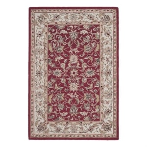 Safavieh Chelsea 3'-9&quot x 5'-9&quot Wool Hand Hooked Rug in Burgundy / Ivory