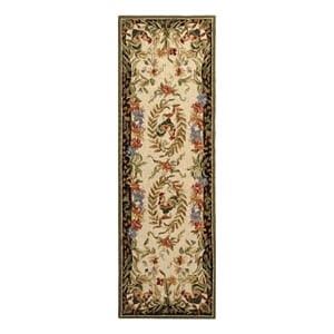 Safavieh Chelsea 2'-6&quot x 12'-0&quot Wool Hand Hooked Rug in Cream / Black