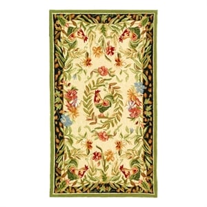 Safavieh Chelsea 2'-9&quot x 4'-9&quot Wool Hand Hooked Rug in Cream / Black