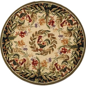 Safavieh Chelsea 3'-0&quot x 3'-0&quot Wool Hand Hooked Rug in Cream / Black
