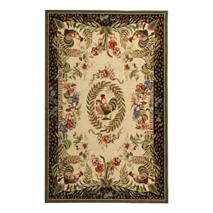 Safavieh Chelsea 6'-0&quot x 9'-0&quot Wool Hand Hooked Rug in Cream / Black