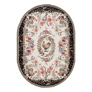 Safavieh Chelsea 7'-6&quot x 9'-6&quot Wool Hand Hooked Rug in Cream / Black
