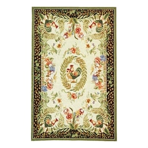 Safavieh Chelsea 8'-0&quot x 8'-0&quot Wool Hand Hooked Rug in Cream / Black