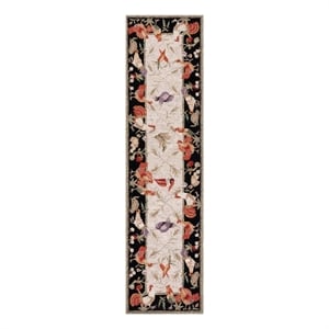 Safavieh Chelsea 2'-6&quot x 10'-0&quot Wool Hand Hooked Rug in Ivory / Black
