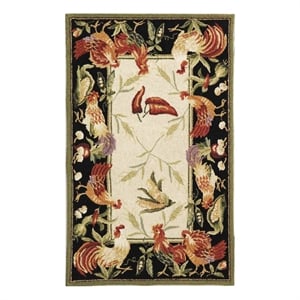 Safavieh Chelsea 2'-6&quot x 4'-0&quot Wool Hand Hooked Rug in Ivory / Black