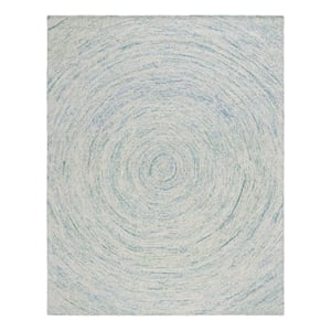Safavieh Ikat 8'-0&quot x 10'-0&quot Wool Hand Tufted Rug in Ivory / Blue