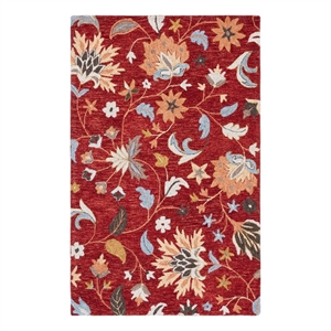 Safavieh Jardin 4'-0&quot x 6'-0&quot Wool and Cotton Handtufted Rug in Red / Orange