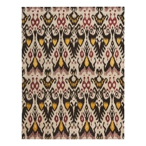 Safavieh Ikat 9'-0&quot x 12'-0&quot Wool Hand Tufted Rug in Beige / Brown