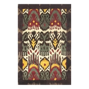 Safavieh Ikat 4'-0&quot x 6'-0&quot Wool Hand Tufted Rug in Cream / Brown