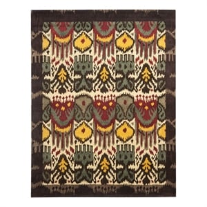 Safavieh Ikat 8'-0&quot x 10'-0&quot Wool Hand Tufted Rug in Cream / Brown