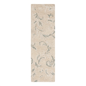 Safavieh Jardin 2'-3&quot x 8'-0&quot Wool and Cotton Hand Tufted Rug in Beige / Gray