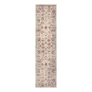Safavieh Illusion 2'-3&quot x 8'-0&quot Polyester Power Loomed Rug in Cream / Purple