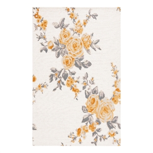 Safavieh Jardin 3'-0&quot x 5'-0&quot Wool and Cotton Hand Tufted Rug in Ivory / Gold
