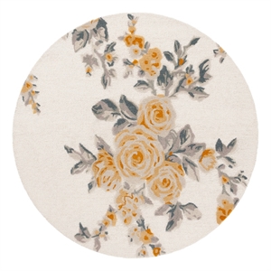 Safavieh Jardin 6'-0&quot x 6'-0&quot Wool and Cotton Hand Tufted Rug in Ivory / Gold