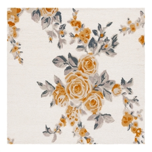 Safavieh Jardin 6'-0&quot x 6'-0&quot Wool and Cotton Hand Tufted Rug in Ivory / Gold