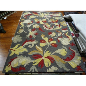 Safavieh Jardin 5'-0&quot x 8'-0&quot Wool Hand Tufted Rug in Dark Gray / Multi-Color