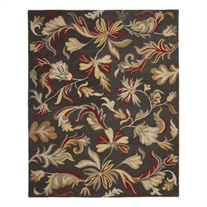 Safavieh Jardin 8'-0&quot x 10'-0&quot Wool Hand Tufted Rug in Dark Gray / Multi-Color