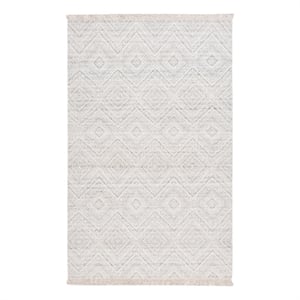 Safavieh Kilim 8'-0&quot x 10'-0&quot Wool and Cotton Flatweave Rug in Light Gray /Ivory