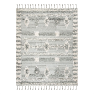 Safavieh Kenya 6'-0&quot x 9'-0&quot Wool and Cotton Hand Knotted Rug in Gray / Ivory