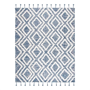 Safavieh Kenya 9'-0&quot x 12'-0&quot Wool Hand Tufted Rug in Navy / Ivory