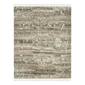 Safavieh Kenya 9'-0&quot x 12'-0&quot Wool and Cotton Hand Knotted Rug in Beige / Silver