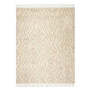 Safavieh Kenya 8'-0&quot x 10'-0&quot Wool and Cotton Hand KnottedRuginIvory/Multi-Color