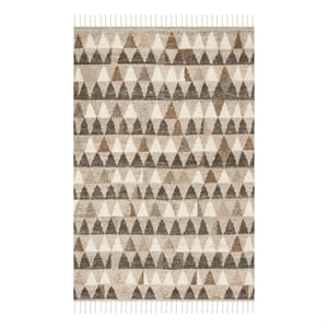Safavieh Kenya 6'-0&quot x 9'-0&quot Wool and Cotton Hand Knotted RuginIvory/Multi-Color